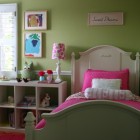 Детская комната, современный стиль, розово-салатовая гамма, для девочки, шкаф для игрушек