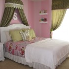 Детская, эклектика, спальня для девочек, розовые цвета