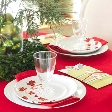 Декор новогоднего стола - тарелки