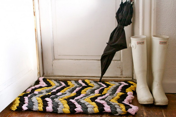 Плетеный коврик своими руками