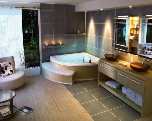 Modern-corner-bathtub