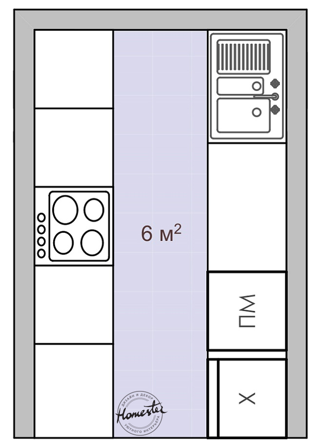 Дизайн маленькой кухни 6 кв. м