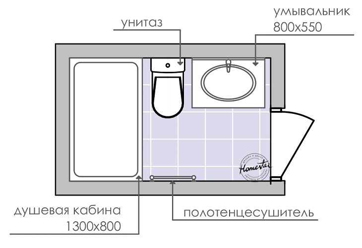 Дизайн совмещенного санузла 3 кв.м - 4 варианта планировки