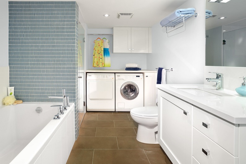 Как разместить стиральную машину в ванной: 5 идей